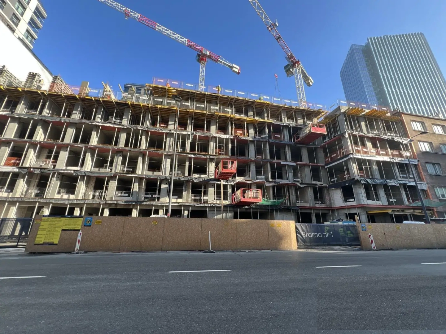 Postęp pracy budowy inwestycji Żelazna 54, Warszawa Wola