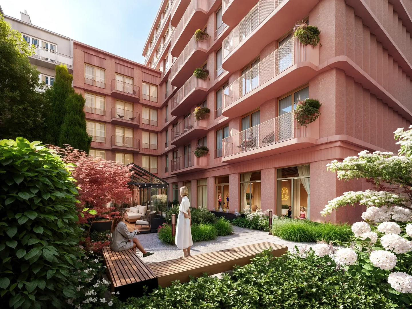 Wizualizacja patio inwestycji Żelazna 54