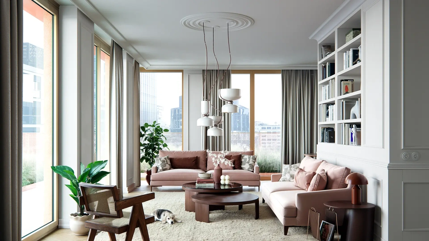 Wizualizacja wnętrza inwestycji Żelazna 54